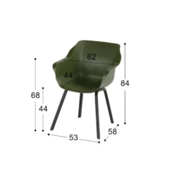 Hartman Sophie Element Dining Armstoel- Moss Groen - 4 St. -Zon Bloei Verkoopwinkel 1000074496 0103