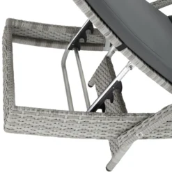 Tectake - Ligbed Océane- 5-voudig Verstelbare Rugleuning-lichtgrijs -Zon Bloei Verkoopwinkel 1000077826 0103