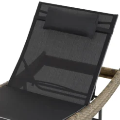 Tectake - Ligbed Delphine- 211 Cm Lang - Natuur -Zon Bloei Verkoopwinkel 1000077828 0103