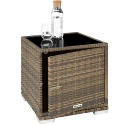 Tectake - 2 Aluminium Ligbedden Incl. Tafel-incl.beschermhoes -natuur -Zon Bloei Verkoopwinkel 1000077837 0102