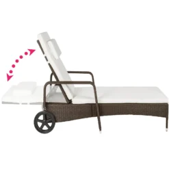 Tectake - Wicker Ligbed – Oudbruin - Afmetingen 200 X 70 X 33 Cm -Zon Bloei Verkoopwinkel 1000077838 0102