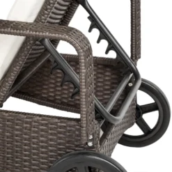 Tectake - Wicker Ligbed – Oudbruin - Afmetingen 200 X 70 X 33 Cm -Zon Bloei Verkoopwinkel 1000077838 0103