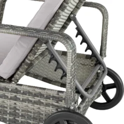 Tectake - Wicker Ligbed Cassis Ligstoel Zonnebed - Grijs -Zon Bloei Verkoopwinkel 1000077840 0103