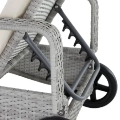 Tectake - Wicker Ligbed Lichtgrijs -Zon Bloei Verkoopwinkel 1000077969 0103