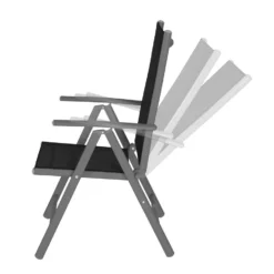 Tectake - Aluminium Tuinstoel / Tuin Stoel Antraciet - Zwart -Zon Bloei Verkoopwinkel 1000078044 0102