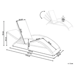 Beliani Tuinligstoel GAETA - Beige Staal, Textiel -Zon Bloei Verkoopwinkel 1000079550 0102