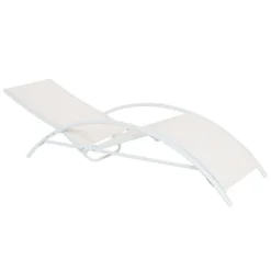 Beliani Tuinligstoel GAETA - Beige Staal, Textiel -Zon Bloei Verkoopwinkel 1000079550 0103