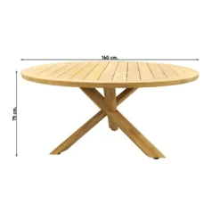 Taste Prado Tuintafel - 160 Cm. Rond - Teakhout -Zon Bloei Verkoopwinkel 1000080787 0101