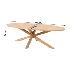 Taste Prado Ellips Ovale Tuintafel - 240x115 Cm. Teakhout -Zon Bloei Verkoopwinkel 1000080790 0101