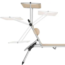 Tectake -ligbed Lorella - Aluminium- Incl. Verwisselbaar Hoofdkussen-beige -Zon Bloei Verkoopwinkel 1000082525 0103