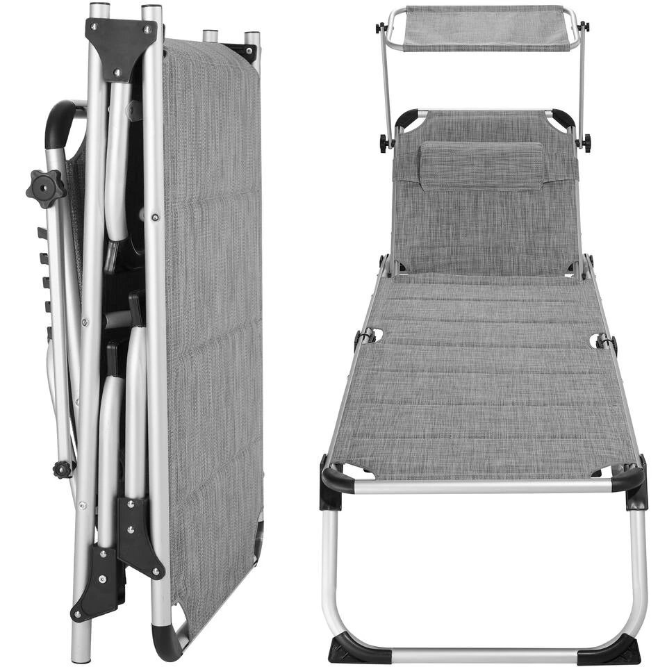 Tectake - Ligbed Lorella - Aluminium- Grijs Gemeleerd 3 Tectake - Ligbed Lorella - Aluminium- Grijs Gemeleerd - Afbeelding 3