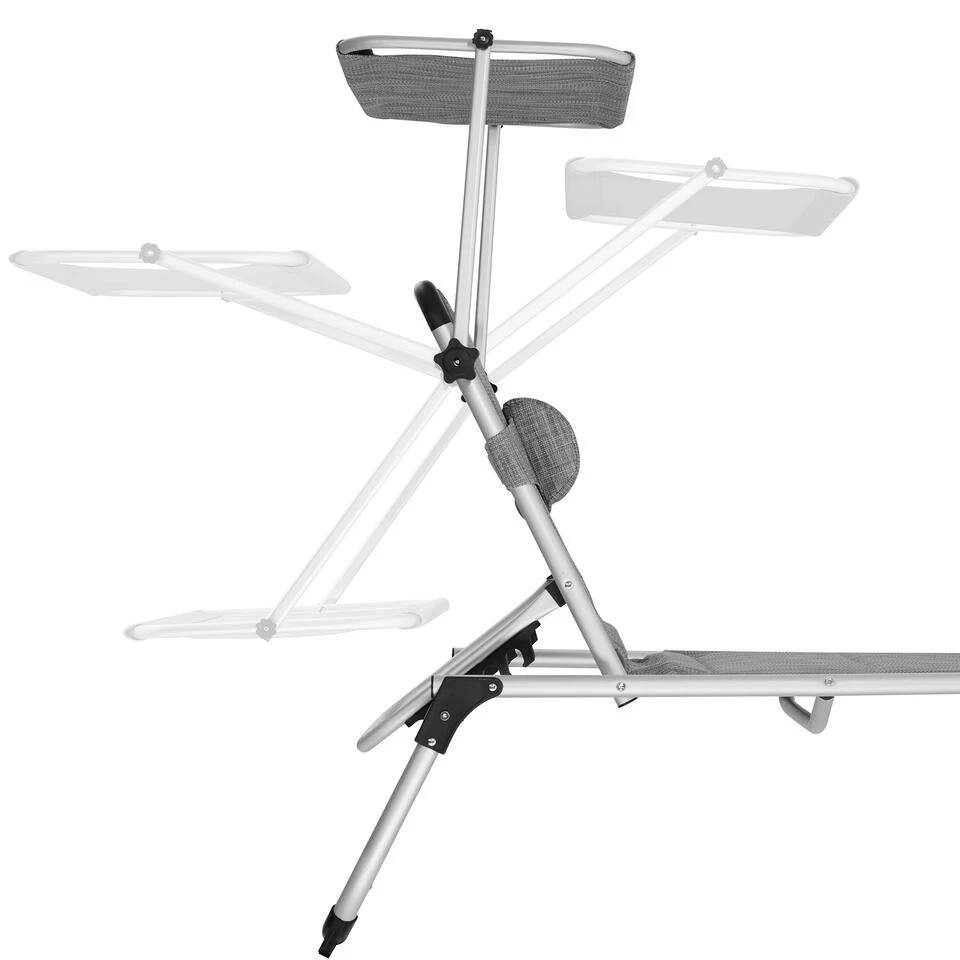 Tectake - Ligbed Lorella - Aluminium- Grijs Gemeleerd 4 Tectake - Ligbed Lorella - Aluminium- Grijs Gemeleerd - Afbeelding 4