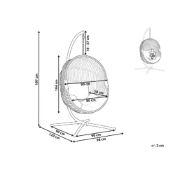 Beliani Hangstoel ACRI - Beige Pe Rotan -Zon Bloei Verkoopwinkel 1000082570 0102