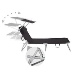 Tectake Zonnestoel Chloe - Zwart -Zon Bloei Verkoopwinkel 1000083098 0103