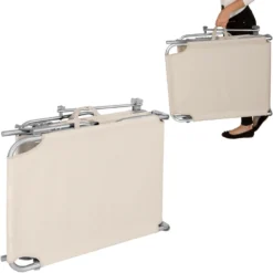 Tectake - 2 Ligbedden Met Zonnedak Beige -Zon Bloei Verkoopwinkel 1000083237 0103