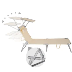 Tectake - Zonnestoel Chloé - Set Van 2 Ligbedden - Beige -Zon Bloei Verkoopwinkel 1000083238 0103