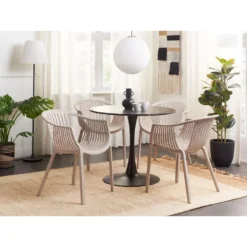 Beliani Eetkamerstoel NAPOLI - Beige Synthetisch Materiaal -Zon Bloei Verkoopwinkel 1000086371 0103