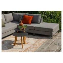 Exotan Bijzettafels Binnen/Buiten - Teak - Antraciet - Set Van 2 -Zon Bloei Verkoopwinkel 1000088978 0103