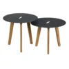 Exotan Bijzettafels Binnen/Buiten - Teak - Antraciet - Set Van 2