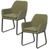 Exotan Fauteuil Buiten Plaza - Aluminium - Groen - Set Van 2