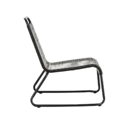 Relax Tuinstoel Met Voetenbank Lia Touw Zwart - 78x70x84 Cm - Touw - Zwart -Zon Bloei Verkoopwinkel 1000092400 0103