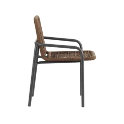 Tuinstoel Met Armleuning Nila Touw Bruin - 58,50x53x76 Cm - Touw - Bruin -Zon Bloei Verkoopwinkel 1000092401 0103