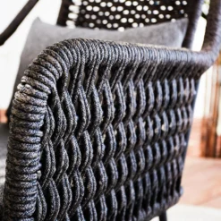 Dining Tuinstoel Met Armleuning Kaya Touw Bruin - 66x55x80 Cm - Touw - Grijs -Zon Bloei Verkoopwinkel 1000092410 0103