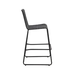 Barkruk Buiten Ray Gevlochten Touw Antraciet - 60,50x56x105 Cm - Touw - Grijs -Zon Bloei Verkoopwinkel 1000092414 0103