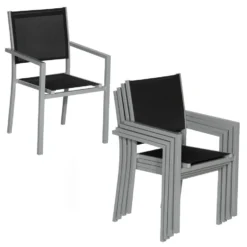 Happy Garden Buitenstoelen - Zwart - Aluminium -Zon Bloei Verkoopwinkel 1000092428 0103
