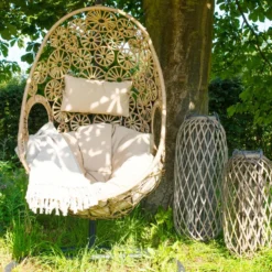 Flower Hangstoel Naturel - Wicker - Bruin -Zon Bloei Verkoopwinkel 1000094365 0102