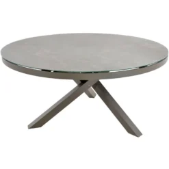 Mojito Tuintafel Rond - Glas - Taupe