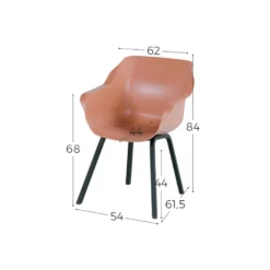 Hartman Sophie Element Dining Armstoel- Italian Terra - 2 St. -Zon Bloei Verkoopwinkel 1000096417 0101