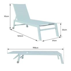 Happy Garden Zonnebedden BARBADOS - Blauw - Aluminium -Zon Bloei Verkoopwinkel 1000096705 0104