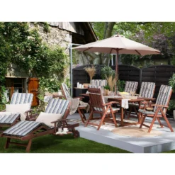 Beliani Tuinligstoel MARLBORO / JAVA / TOSCANA - Donkere Houtkleur Acaciahout -Zon Bloei Verkoopwinkel 1000096765 0103