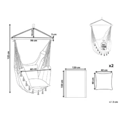 Beliani Hangstoel VARENA - Beige Katoen -Zon Bloei Verkoopwinkel 1000096792 0102