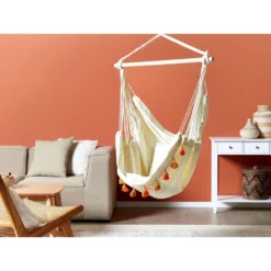 Beliani Hangstoel VARENA - Beige Katoen -Zon Bloei Verkoopwinkel 1000096792 0103