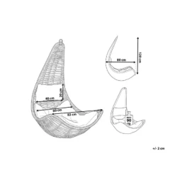 Beliani Hangstoel ATRI - Zwart Pe Rotan -Zon Bloei Verkoopwinkel 1000096793 0102