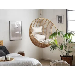 Beliani Hangstoel ASPIO - Beige Pe Rotan -Zon Bloei Verkoopwinkel 1111017353 0101