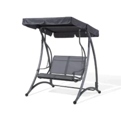 Beliani Schommelbank TESERO - Grijs Staal