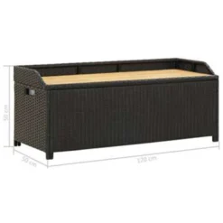 VidaXL Tuinopbergbank 120 Cm Poly Rattan Zwart -Zon Bloei Verkoopwinkel 12b92429a7ea4922a75c9d82d742940d