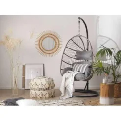 Beliani Hangstoel CASOLI - Grijs Pe Rotan -Zon Bloei Verkoopwinkel 1640452479 0101
