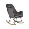 Beliani Schommelstoel ARRIE - Grijs Fluweel