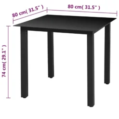 VidaXL Tuintafel 80x80x74 Cm Aluminium En Glas Zwart -Zon Bloei Verkoopwinkel 1e63f574acff49d0ad45ab298be2f536