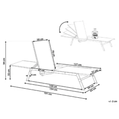 Beliani Tuinligstoel VERNAZZA - Grijs Staal, Textiel -Zon Bloei Verkoopwinkel 1f07f8c71449419fbed58607c02b0dfd