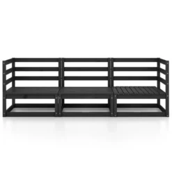 VidaXL Tuinbank 3-zits Massief Grenenhout Zwart -Zon Bloei Verkoopwinkel 2655acd44e8c4c439b68eaa42eaf3fe8