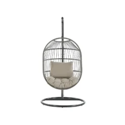 Beliani Hangstoel ALBA - Zwart Pe Rotan -Zon Bloei Verkoopwinkel 271472dcb940475fb0a70c6c385fb322