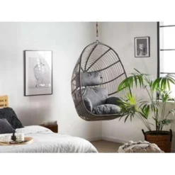 Beliani Hangstoel CASOLI - Grijs Pe Rotan -Zon Bloei Verkoopwinkel 2b41d677c0684a4988529f3efb0ba587
