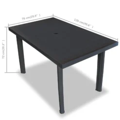 VidaXL Tuintafel 126x76x72 Cm Kunststof Antraciet -Zon Bloei Verkoopwinkel 2b9347f9b85e4ebbbe67da4afafb49db