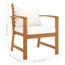 VidaXL Tuinstoelen 2 St Met Crèmekleurig Kussen Massief Acaciahout -Zon Bloei Verkoopwinkel 2c6ca13c4589471eb719fef30fa4995f