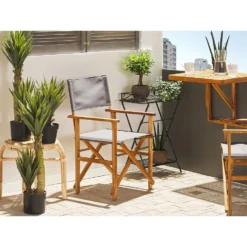 Beliani Tuinstoel CINE - Groen Acaciahout, Polyester -Zon Bloei Verkoopwinkel 3081c1f53751474eb66dc7e7cffdf4f8